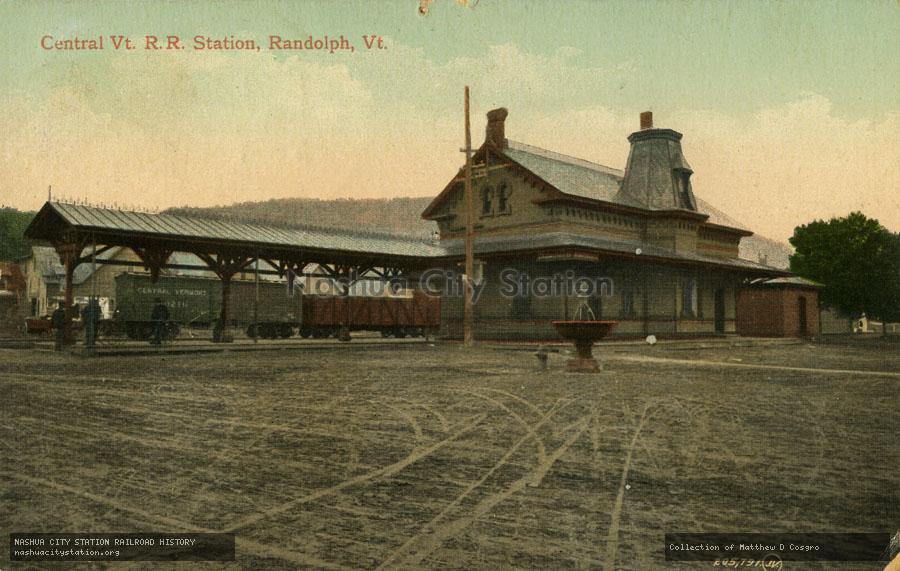 Postcard: Central Vermont Railroad Station, Randolph, Vermont